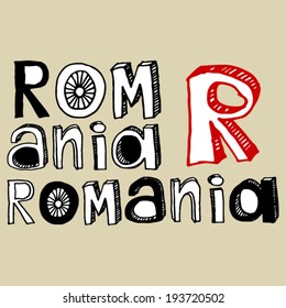 hand drawn alphabet, doodle R