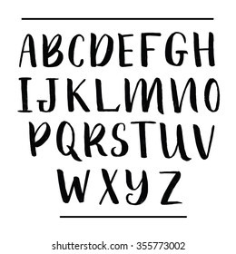 Hand drawn alphabet. Font