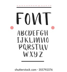 Hand drawn alphabet. Font