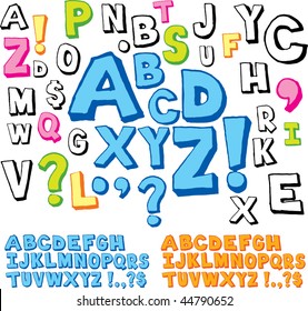 Hand drawn alphabet font