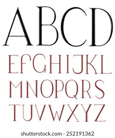  Hand drawn alphabet font. Isolated on white background .8 EPS 