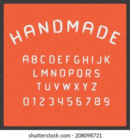 Hand drawn alphabet font. Type letters and numbers Vector design elements. 