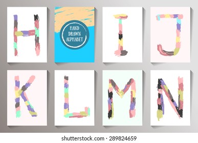Hand drawn alphabet funny style.  Letters. Learn to read. Isolated.