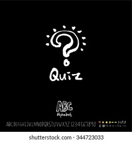 Hand drawn alphabet illustration & calligraphy / blackboard style - vector
