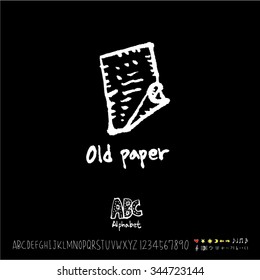 Hand drawn alphabet illustration & calligraphy / blackboard style - vector