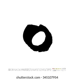 Hand drawn alphabet illustration & calligraphy - vector