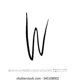 Hand drawn alphabet illustration & calligraphy - vector