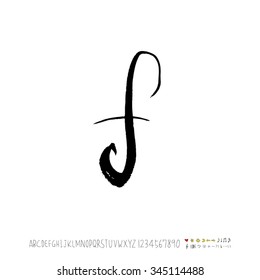 Hand drawn alphabet illustration & calligraphy - vector