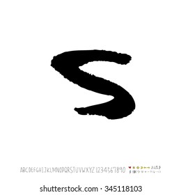 Hand drawn alphabet illustration & calligraphy - vector