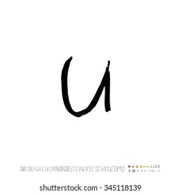 Hand drawn alphabet illustration & calligraphy - vector
