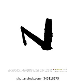 Hand drawn alphabet illustration & calligraphy - vector