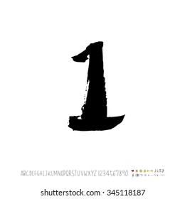 Hand drawn alphabet illustration & calligraphy - vector