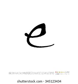 Hand drawn alphabet illustration & calligraphy - vector