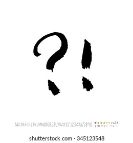 Hand drawn alphabet illustration & calligraphy - vector