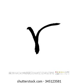 Hand drawn alphabet illustration & calligraphy - vector
