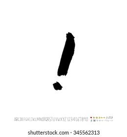 Hand drawn alphabet illustration & calligraphy - vector