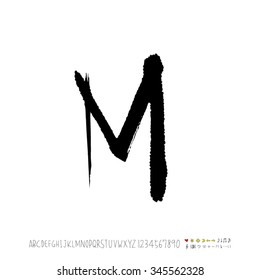 Hand drawn alphabet illustration & calligraphy - vector