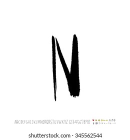 Hand drawn alphabet illustration & calligraphy - vector