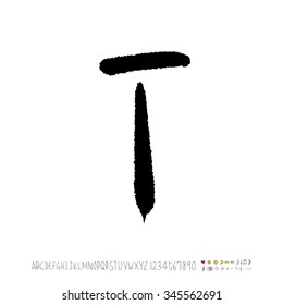 Hand drawn alphabet illustration & calligraphy - vector