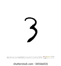 Hand drawn alphabet illustration & calligraphy - vector