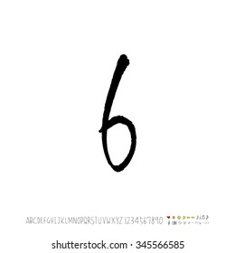 Hand drawn alphabet illustration & calligraphy - vector