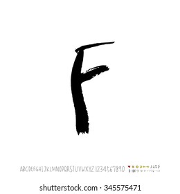 Hand drawn alphabet illustration & calligraphy - vector