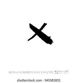 Hand drawn alphabet illustration & calligraphy - vector