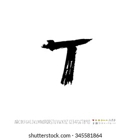 Hand drawn alphabet illustration & calligraphy - vector