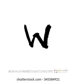 Hand drawn alphabet illustration & calligraphy - vector