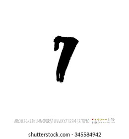 Hand drawn alphabet illustration & calligraphy - vector