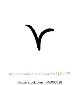 Hand drawn alphabet illustration & calligraphy - vector
