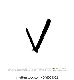 Hand drawn alphabet illustration & calligraphy - vector