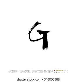 Hand drawn alphabet illustration & calligraphy - vector