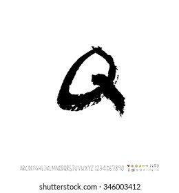 Hand drawn alphabet illustration & calligraphy - vector