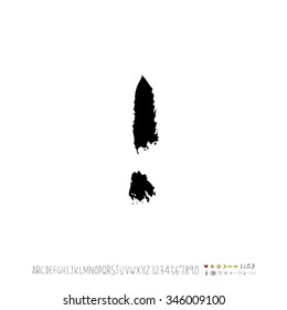 Hand drawn alphabet illustration & calligraphy - vector
