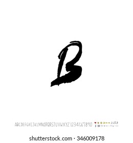 Hand drawn alphabet illustration & calligraphy - vector