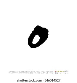 Hand drawn alphabet illustration & calligraphy - vector