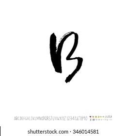 Hand drawn alphabet illustration & calligraphy - vector