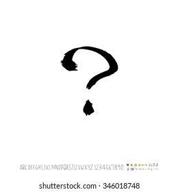 Hand drawn alphabet illustration & calligraphy - vector