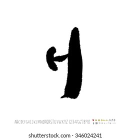 Hand drawn alphabet illustration & calligraphy - vector