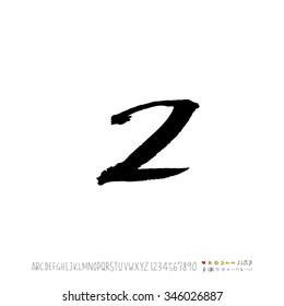 Hand drawn alphabet illustration & calligraphy - vector