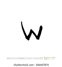 Hand drawn alphabet illustration & calligraphy - vector