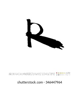 Hand drawn alphabet illustration & calligraphy - vector