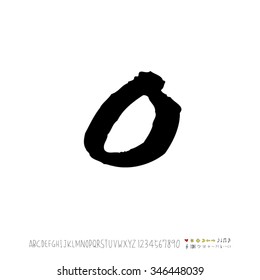 Hand drawn alphabet illustration & calligraphy - vector