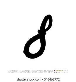 Hand drawn alphabet illustration & calligraphy - vector