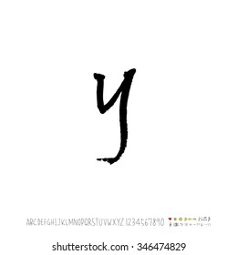 Hand drawn alphabet illustration & calligraphy - vector