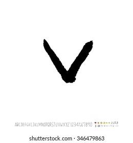 Hand drawn alphabet illustration & calligraphy - vector