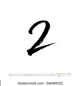 Hand drawn alphabet illustration & calligraphy - vector