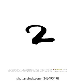Hand drawn alphabet illustration & calligraphy - vector