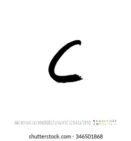 Hand drawn alphabet illustration & calligraphy - vector